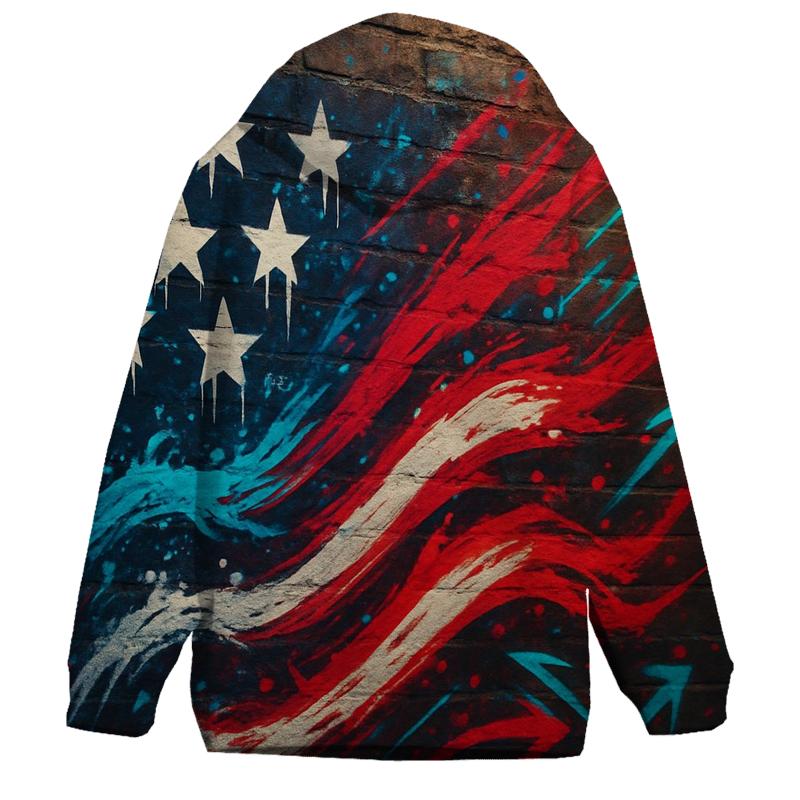 Urban Graffiti Flag Surge embroidered hoodies