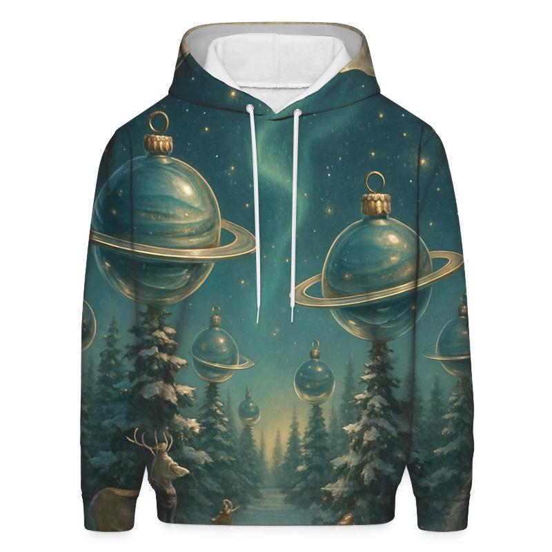 Saturn Ornament Snow Globe Forest heavyweight hoodies