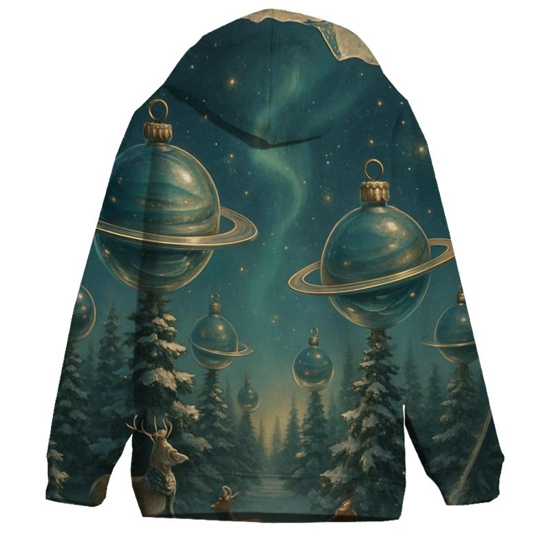 Saturn Ornament Snow Globe Forest heavyweight hoodies