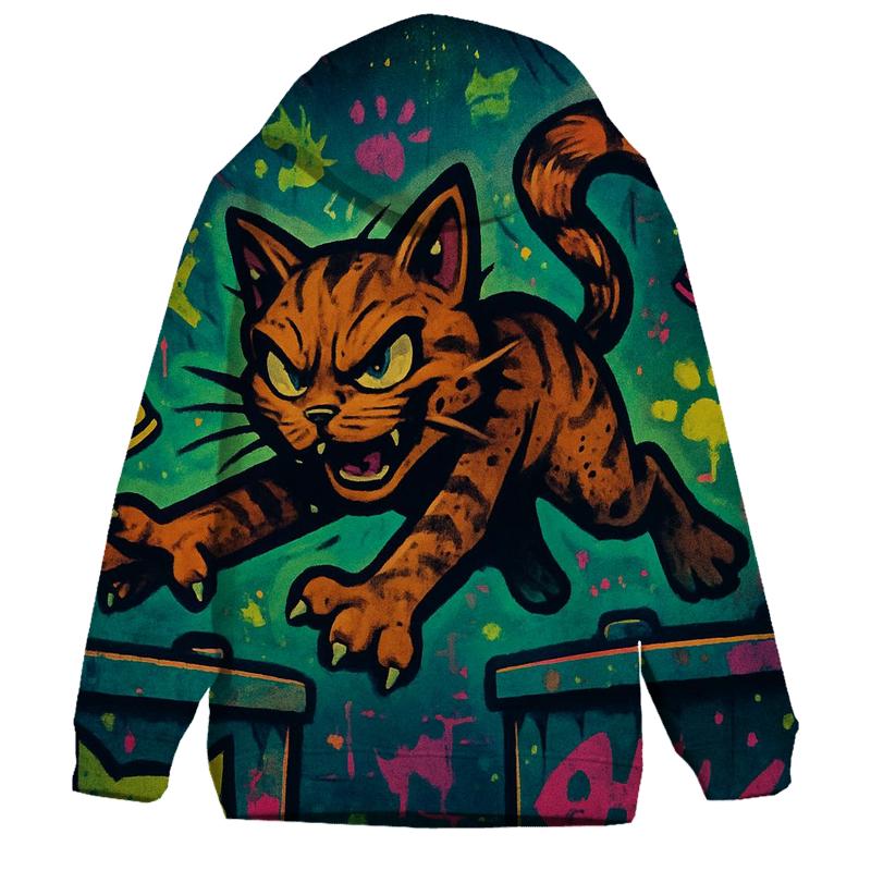 Graffiti Alley Trickster Cat designer hoodies