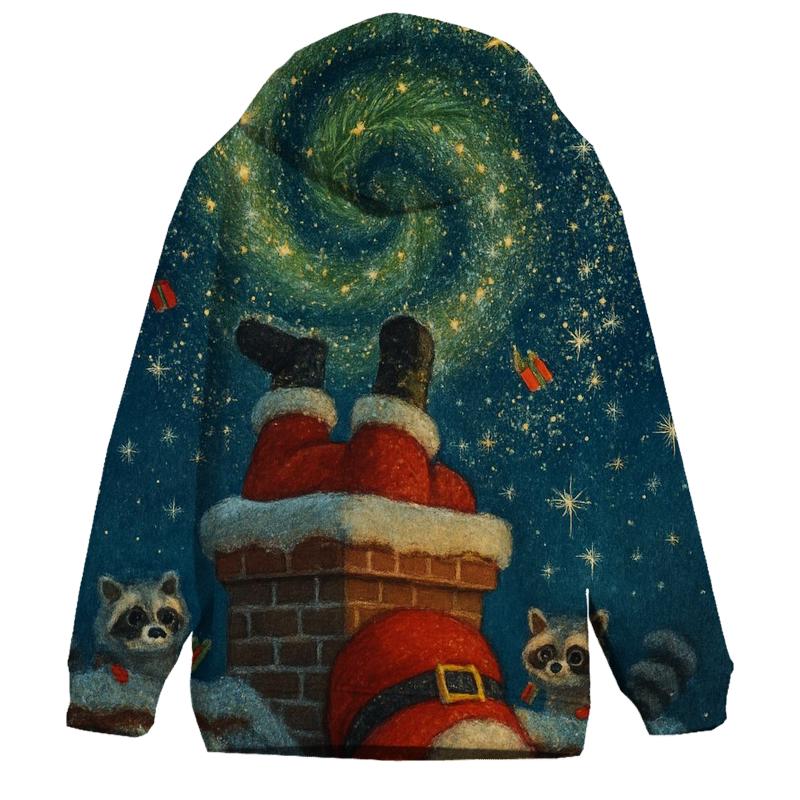 Starry Chimney Mishap On The Rooftop embroidered hoodies