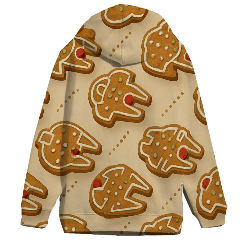 Gingerbread Starship Constellation Grid embroidered hoodies