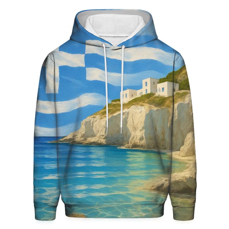 Greek Island Flag Tide Reflection hoodie designs
