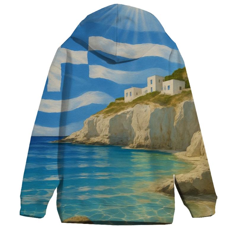 Greek Island Flag Tide Reflection hoodie designs