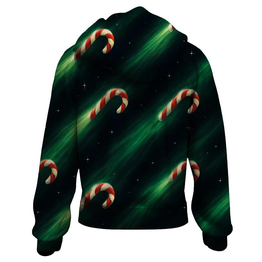 Candy Cane Comet Diagonal Wave graphic hoodies