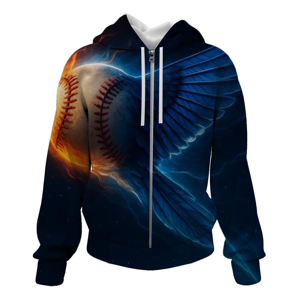 Midnight Arc Of The Blue Jays Comet zip-up hoodies