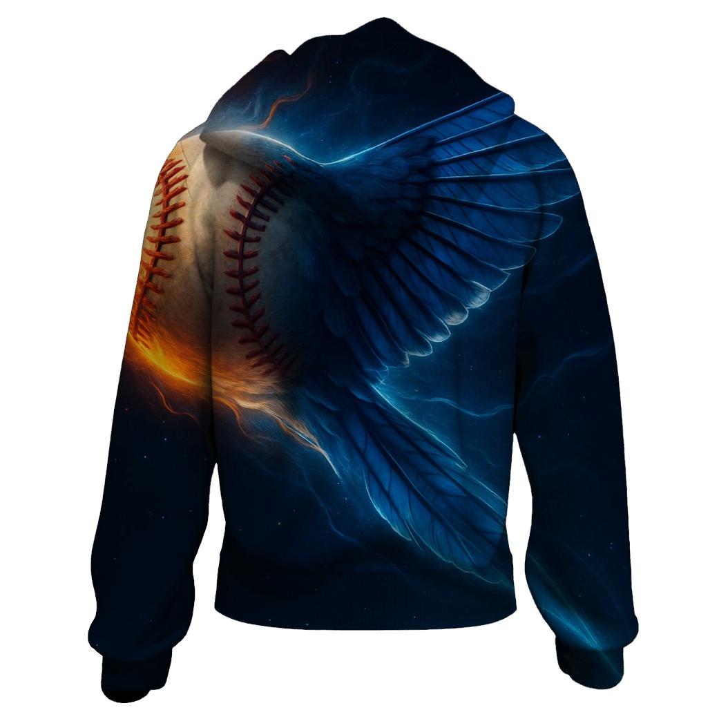 Midnight Arc Of The Blue Jays Comet zip-up hoodies