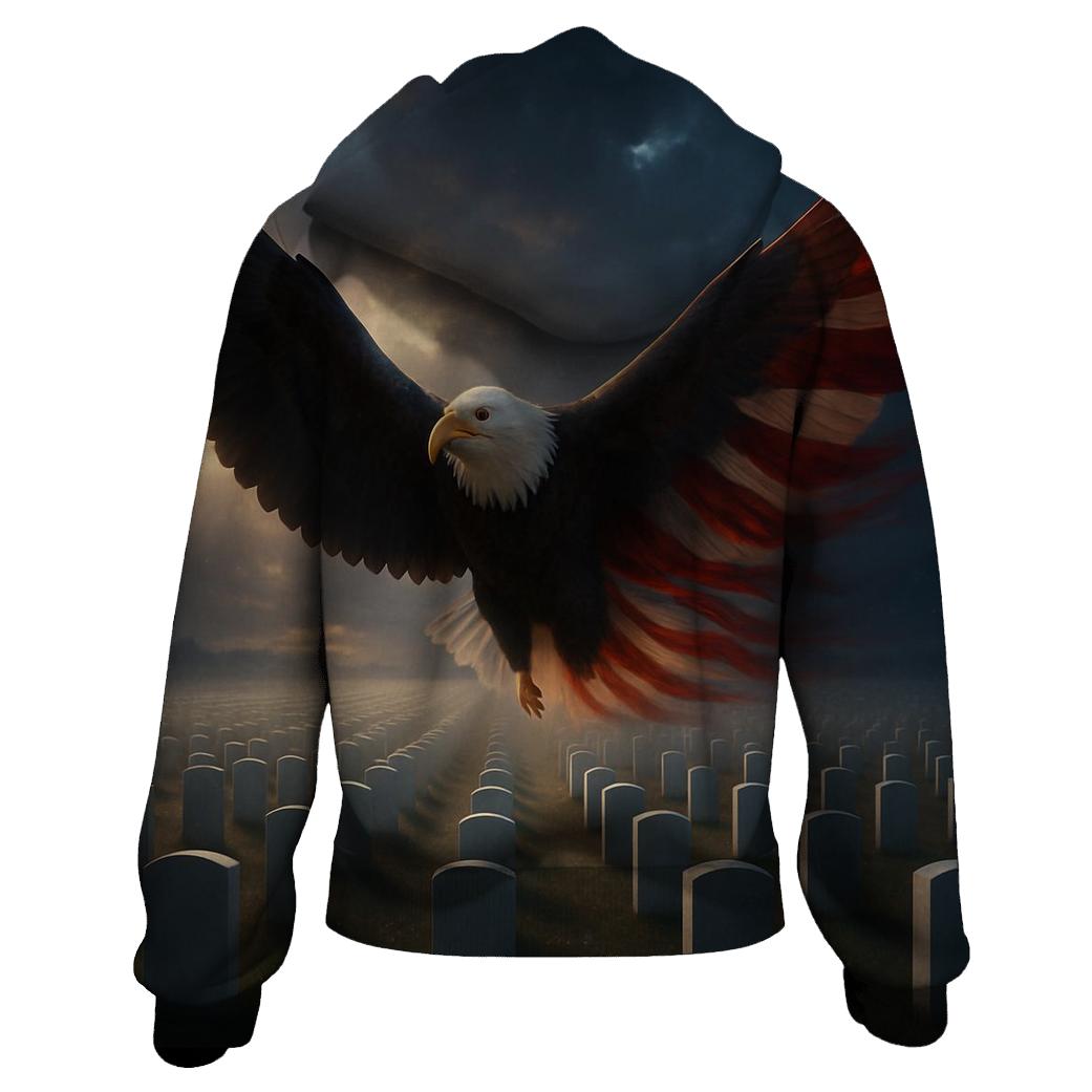 Eagle Over The Field Of Honor printed hoodies