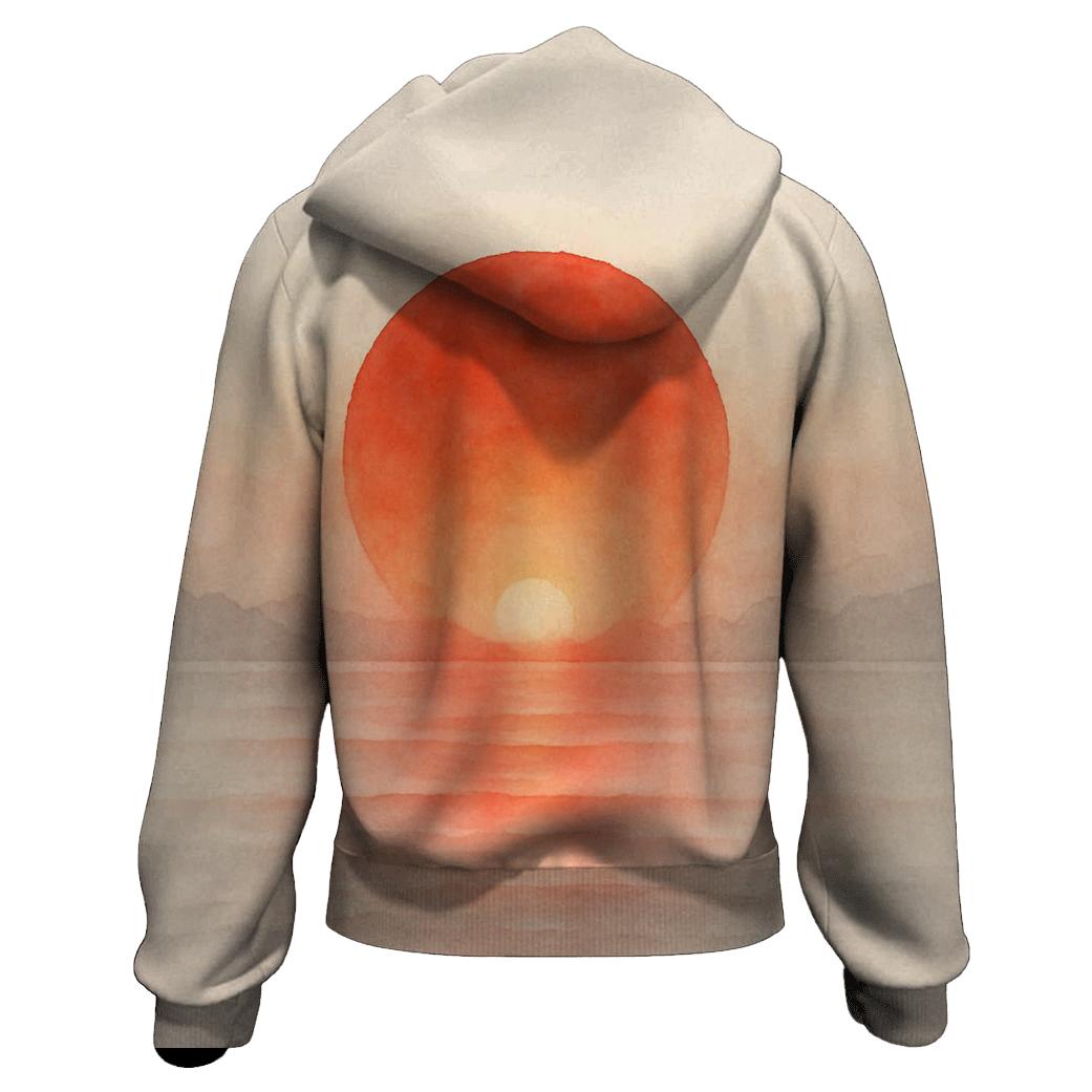 Japanese Sunrise Watercolor Flag Horizon custom hoodies