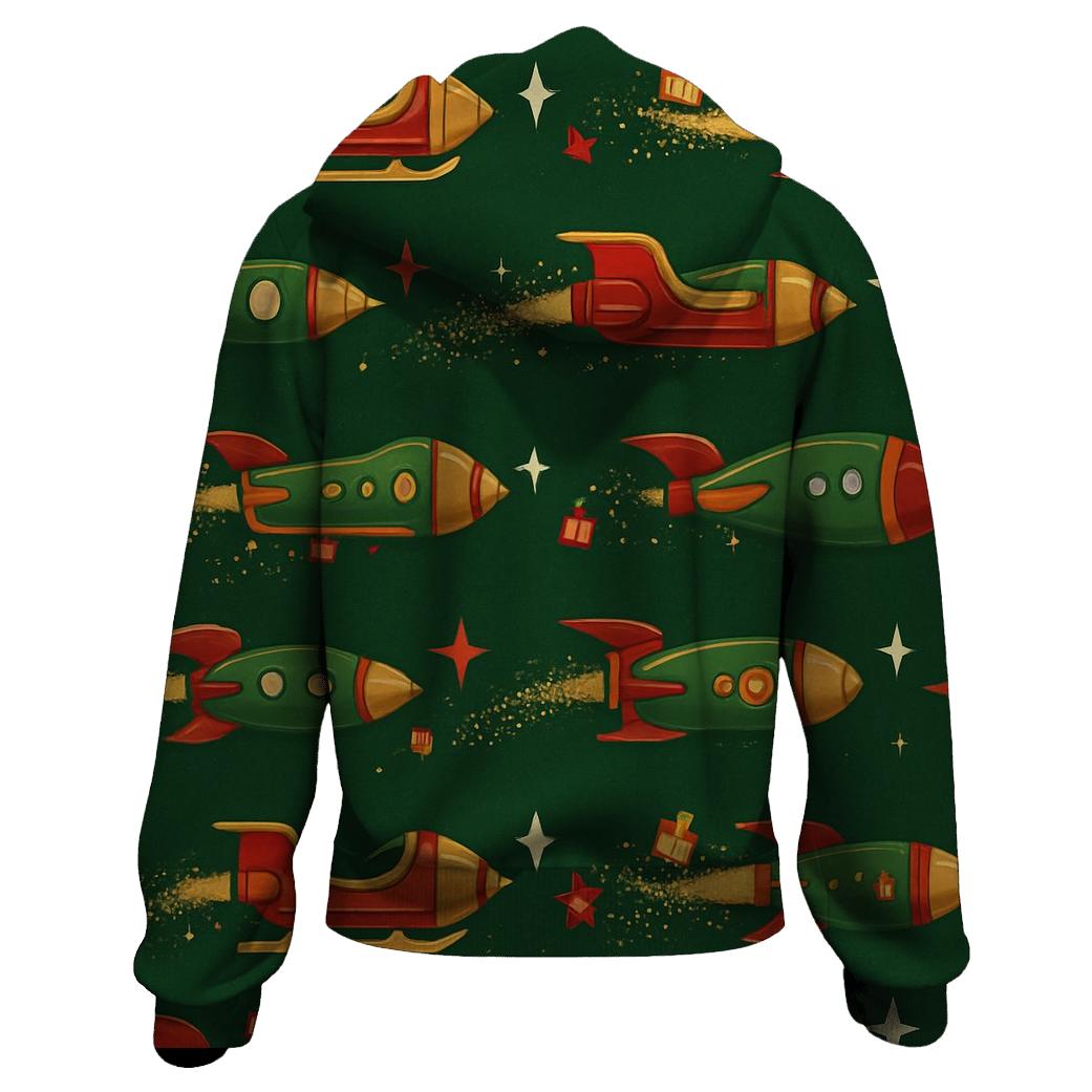 Rocket Sleigh Stripe On Deep Green hoodies fashion