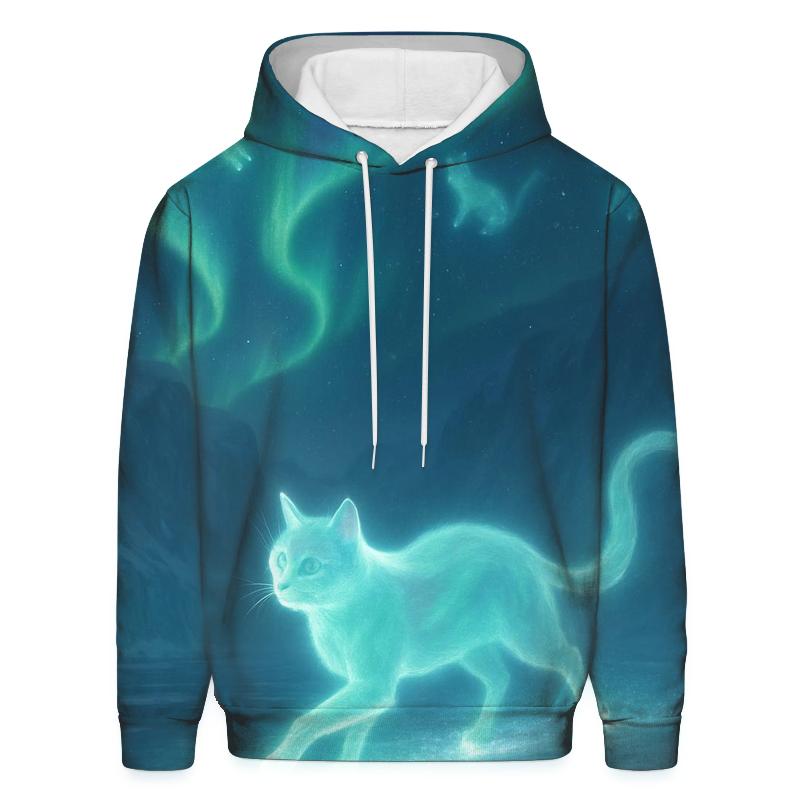 Aurora Glacier Spirit Cat pullover hoodies