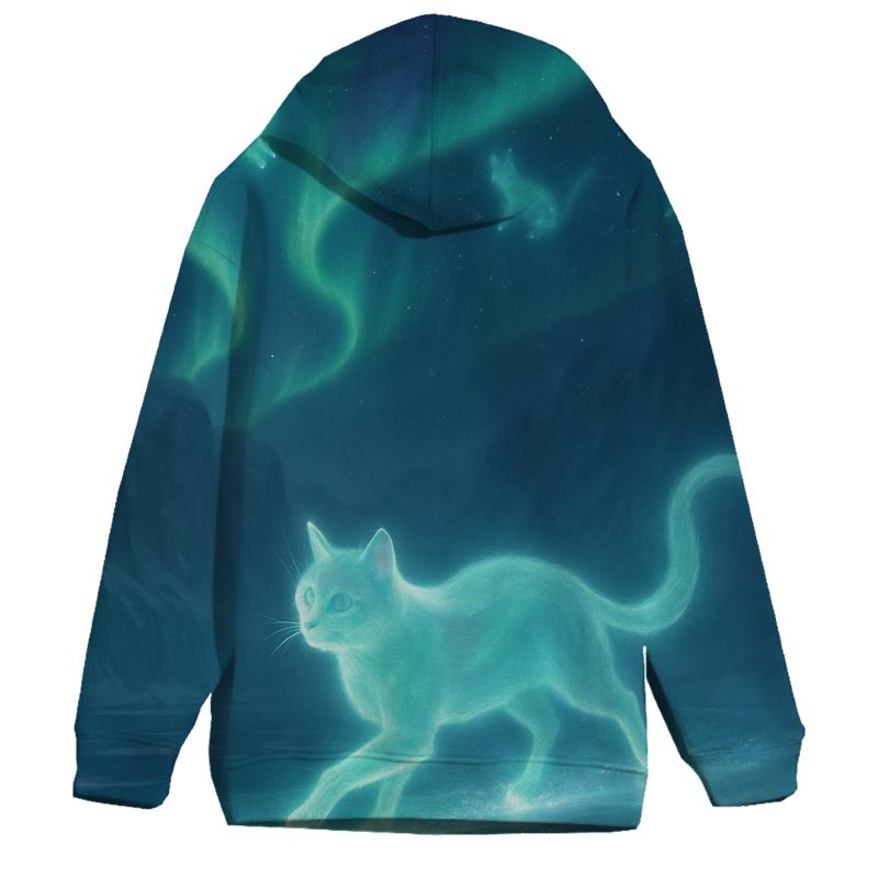 Aurora Glacier Spirit Cat pullover hoodies