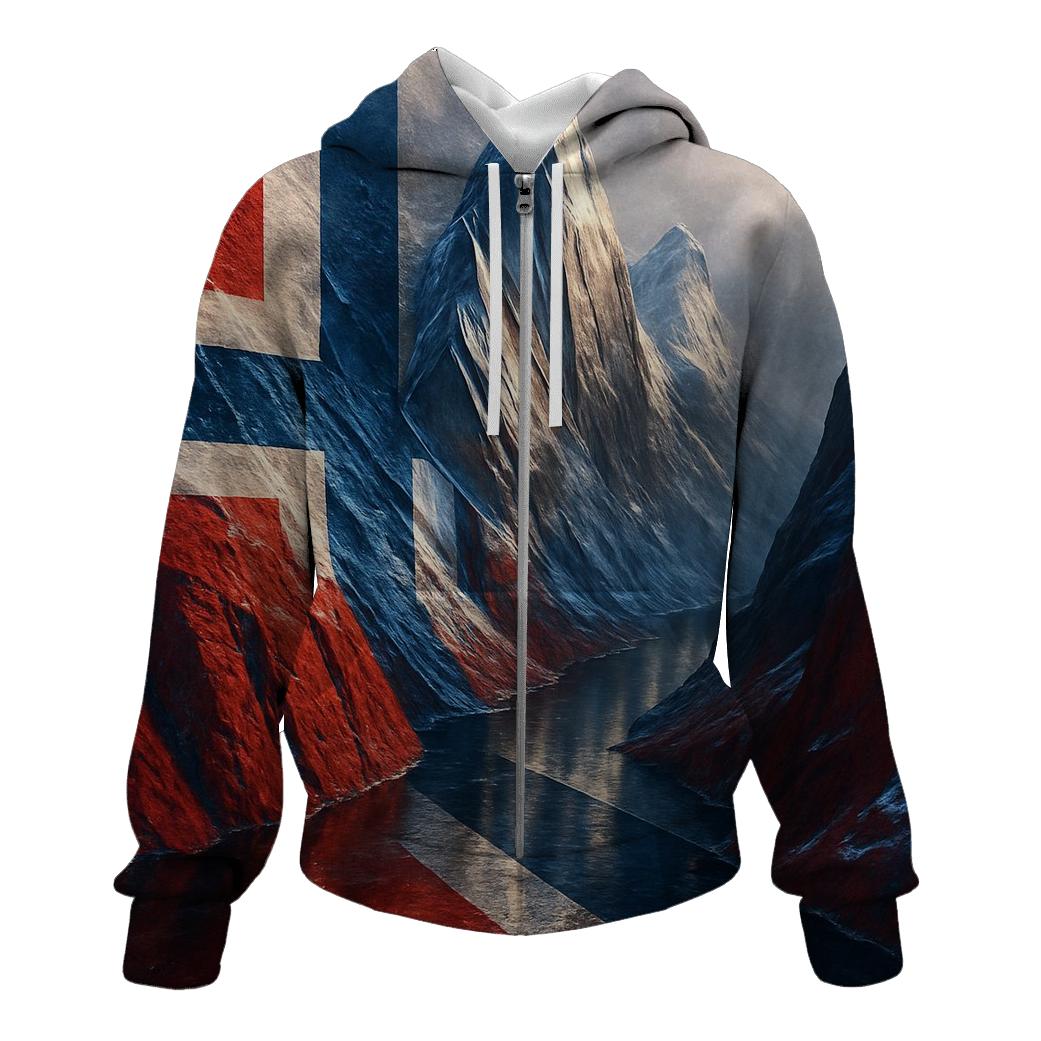 Norwegian Fjord Metallic Flag Peaks hoodie trends