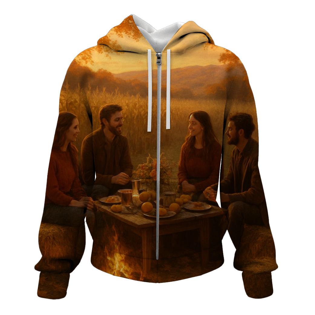 Cornfield Sunset Gratitude Circle heavyweight hoodies