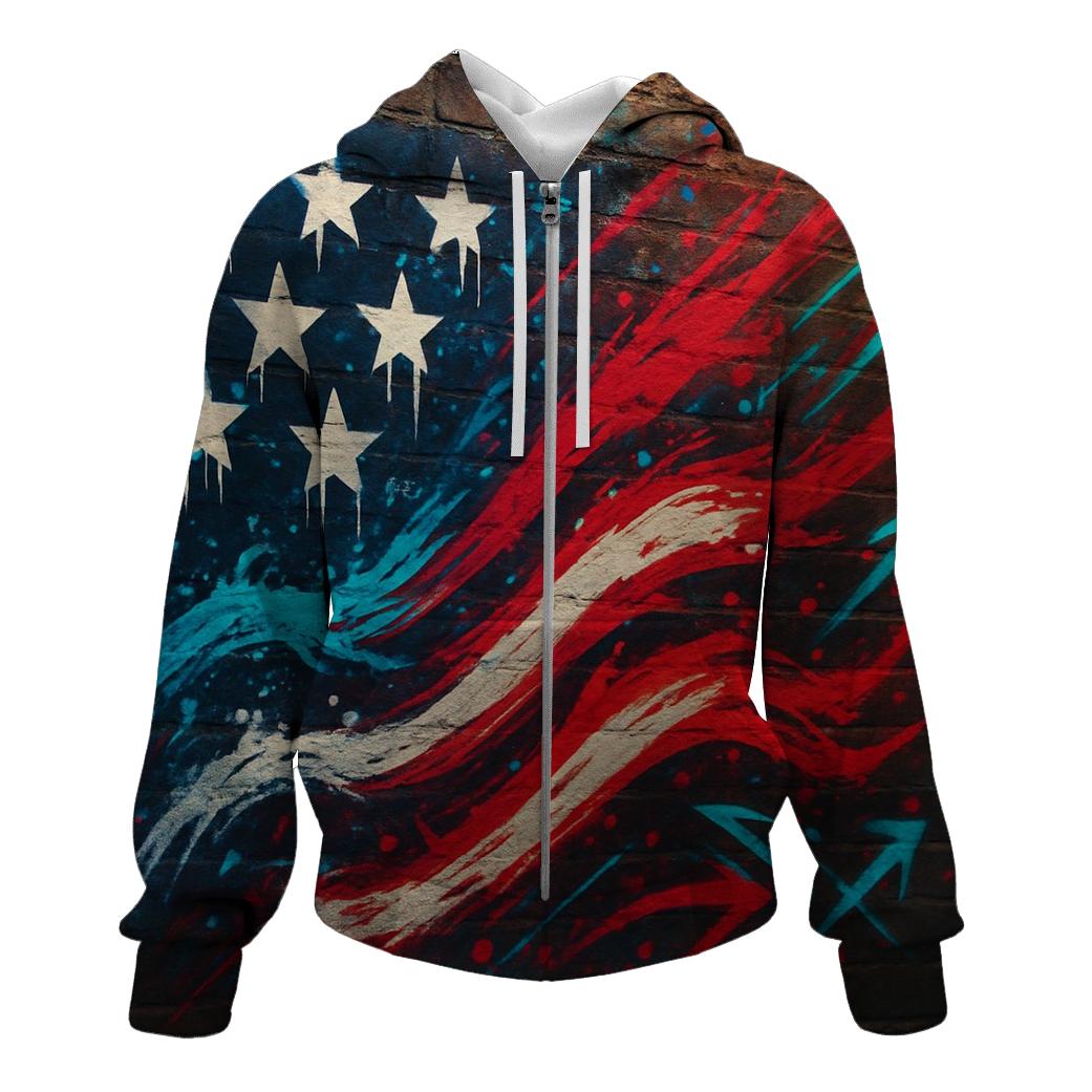 Urban Graffiti Flag Surge hoodie trends
