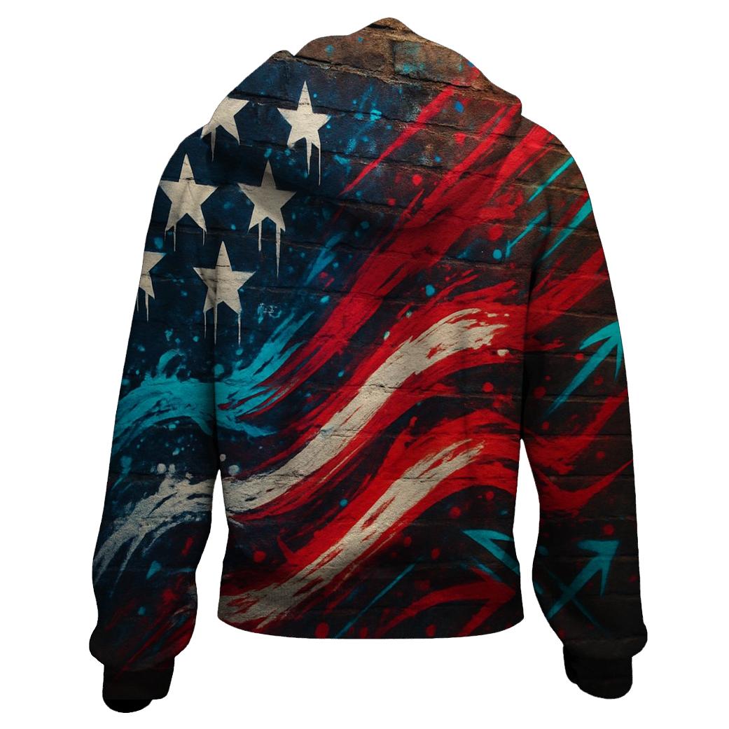 Urban Graffiti Flag Surge hoodie trends