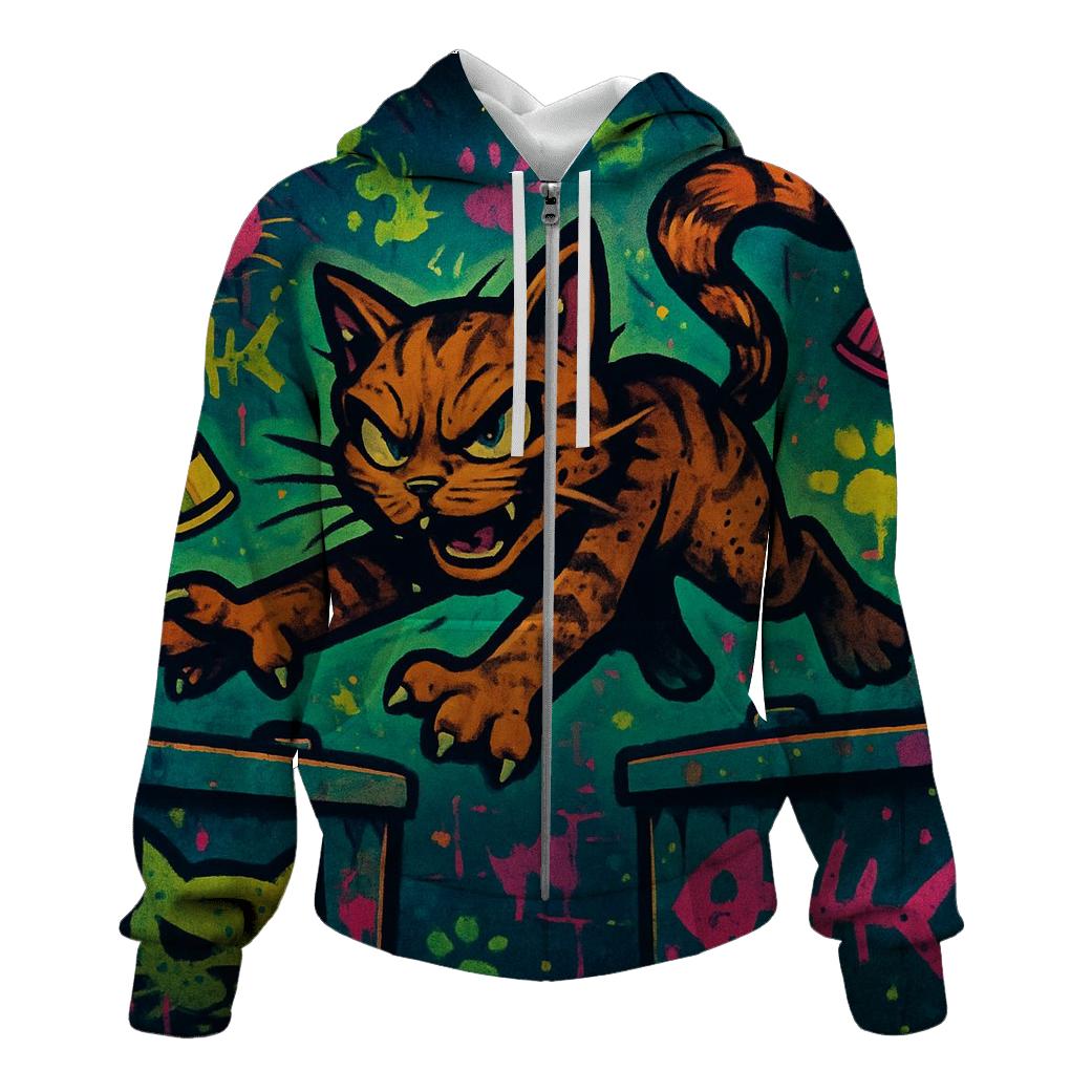 Graffiti Alley Trickster Cat pullover hoodies