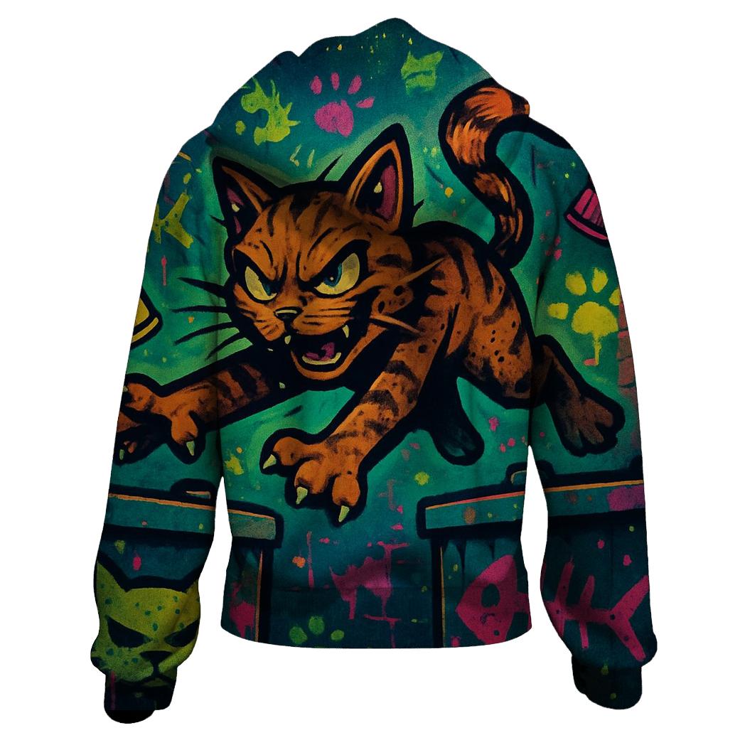 Graffiti Alley Trickster Cat pullover hoodies
