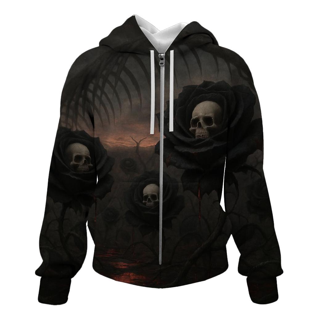 Roses Beneath The Bone Horizon zip-up hoodies
