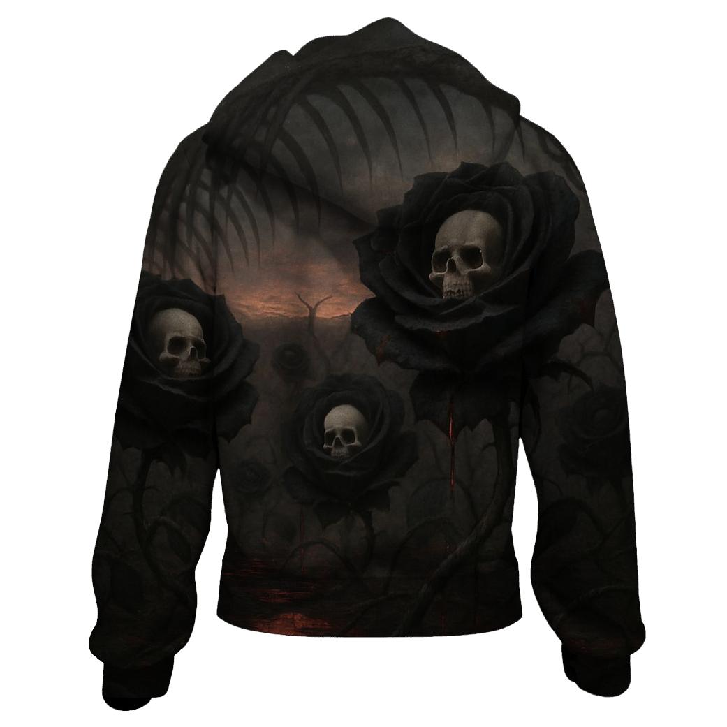 Roses Beneath The Bone Horizon zip-up hoodies