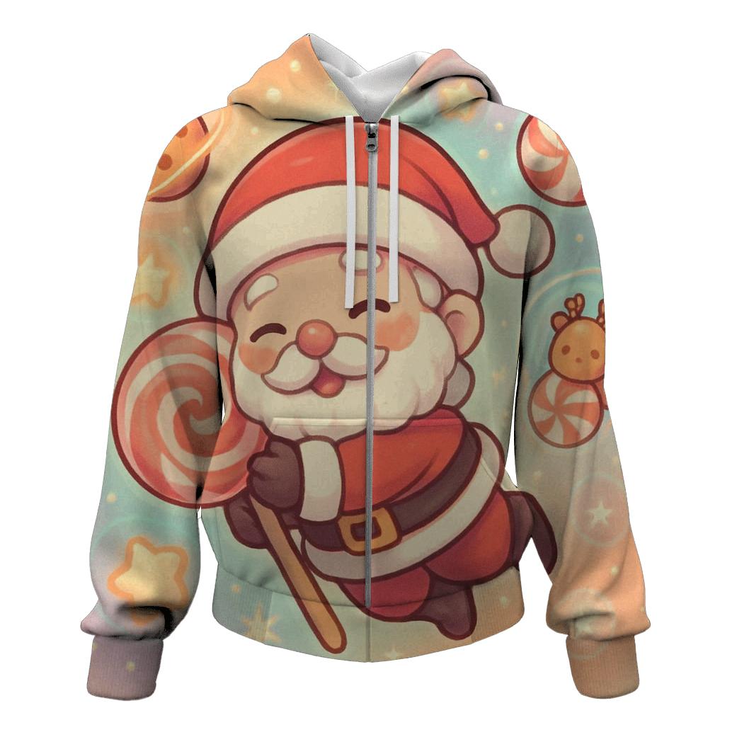 Candy Cosmos Chibi Santa embroidered hoodies