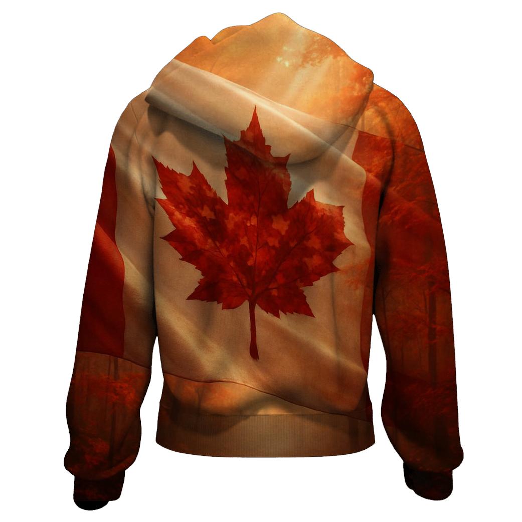 Canadian Maple Forest Fabric Flag Breeze hoodie designs