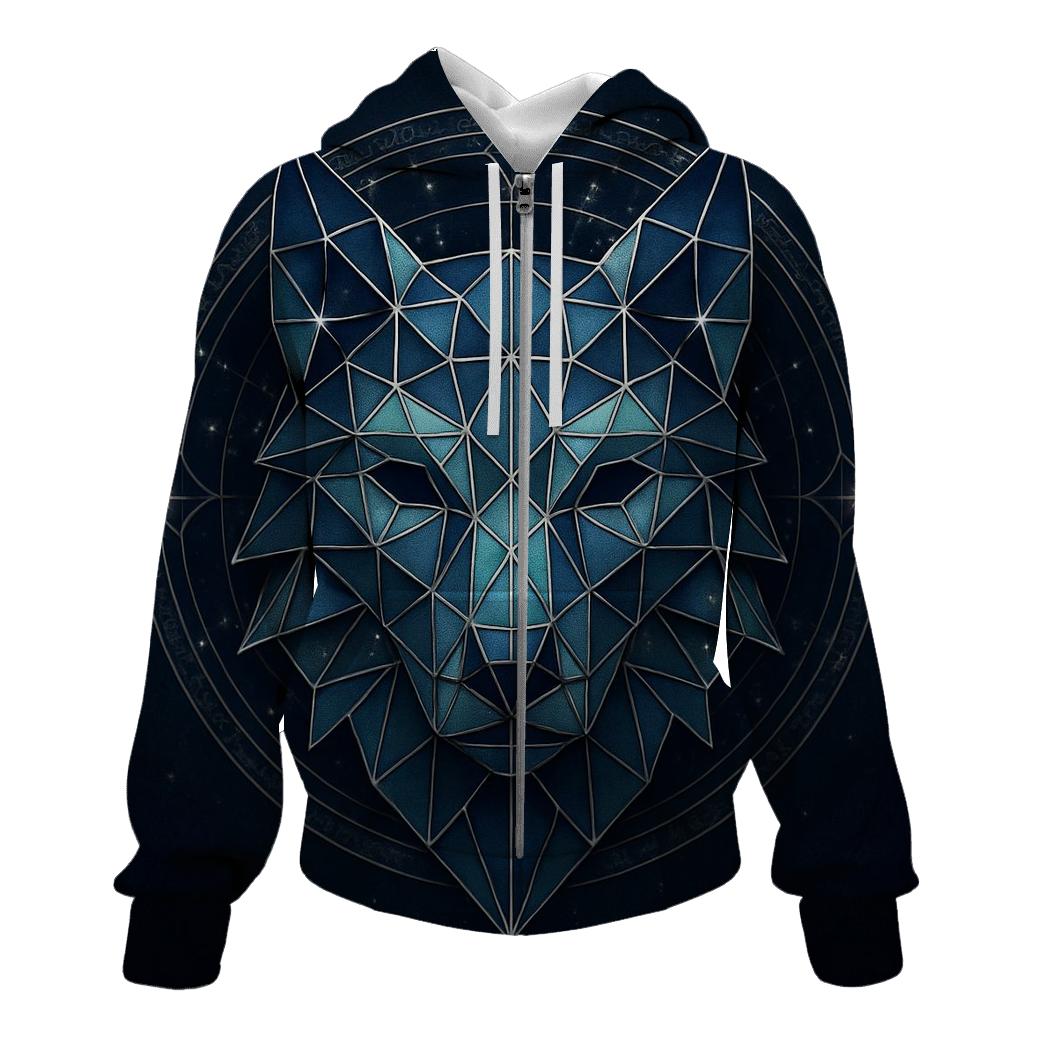 Star Forge Geometric Wolf zip-up hoodies