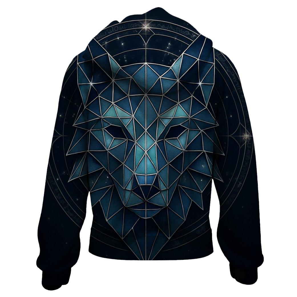 Star Forge Geometric Wolf zip-up hoodies
