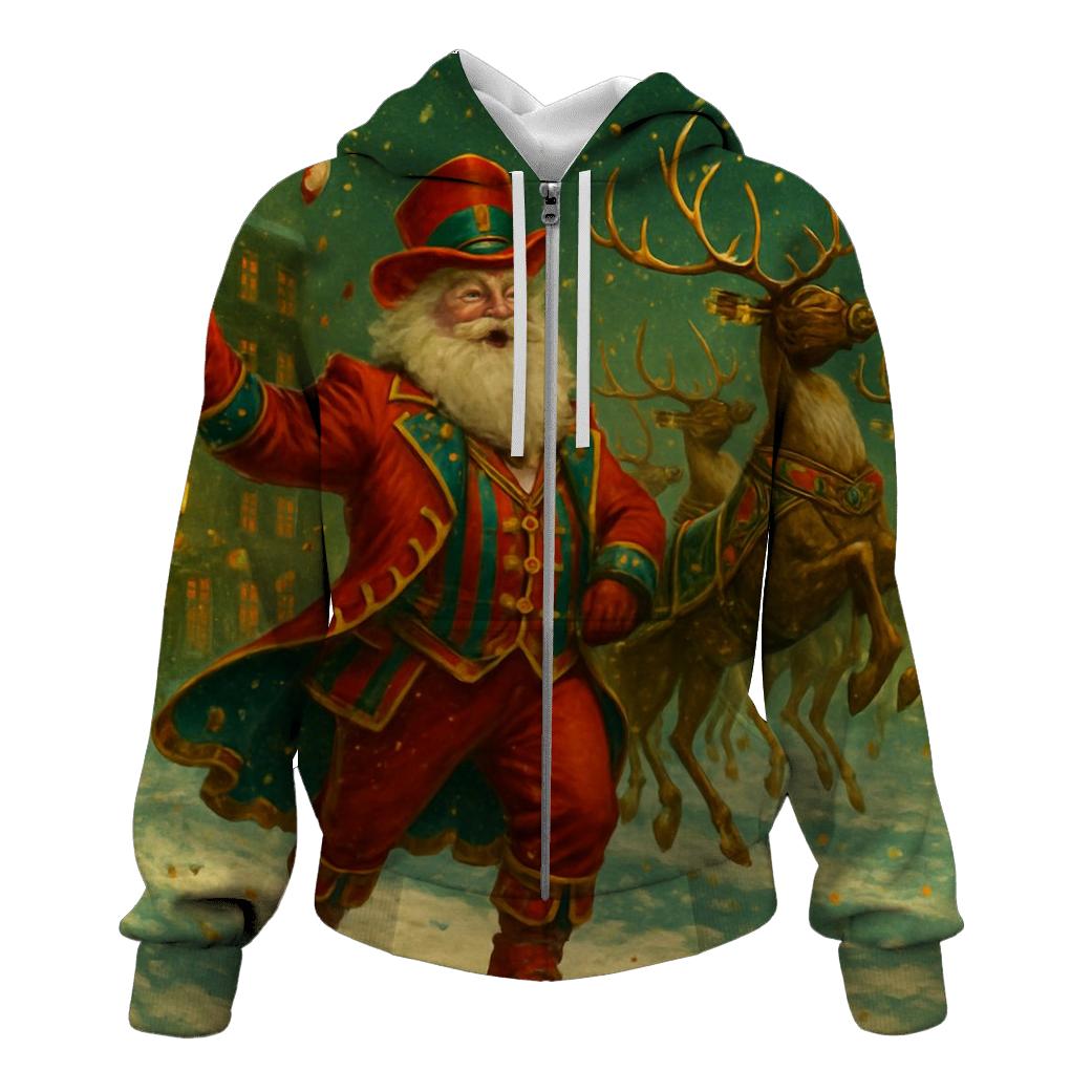 Reindeer Parade Ringmaster Santa premium hoodies