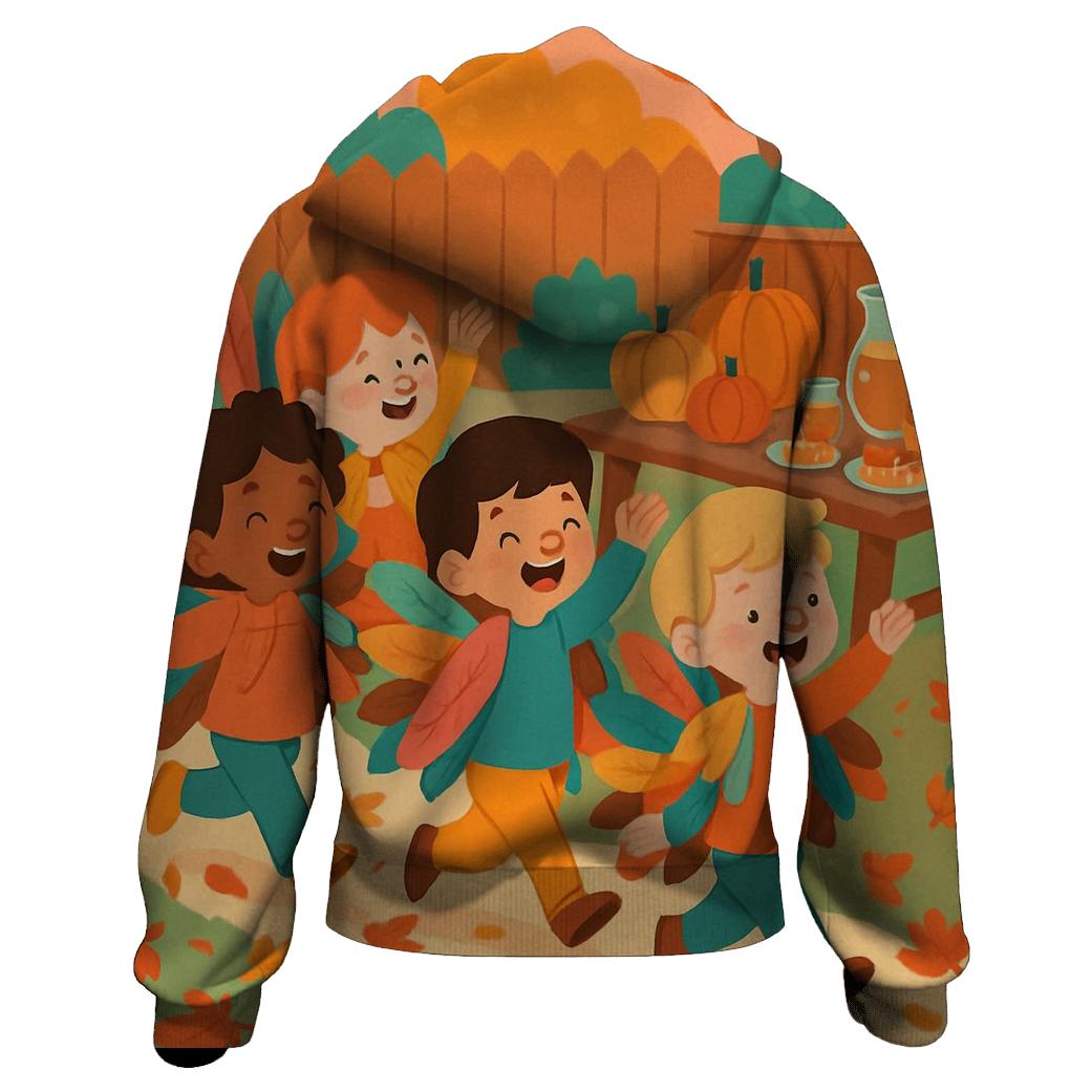 Little Turkeys Backyard Leaf Parade hoodie styles