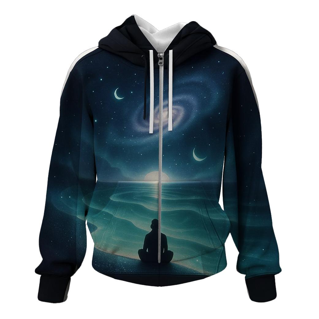 Aurora Waves On The Galactic Coast zip-up hoodies