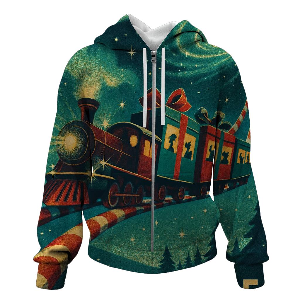 Midnight North Pole Space Train hoodies fashion
