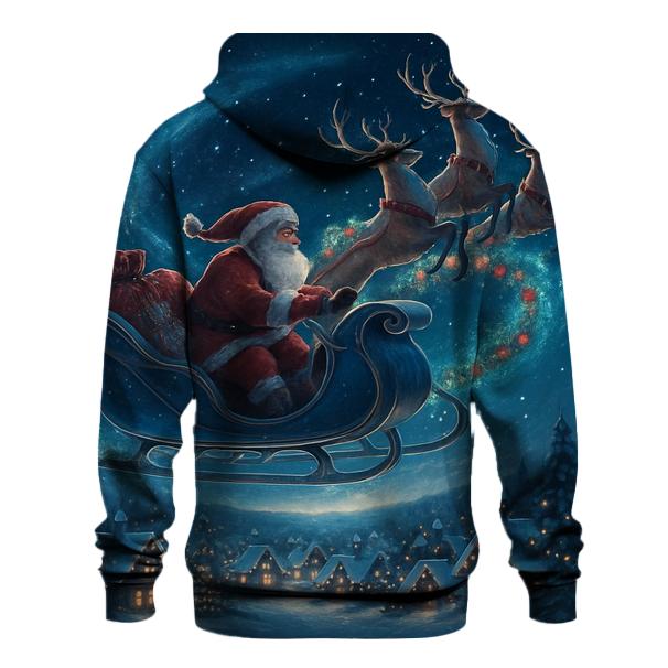 Cosmic Sleigh Ride Over Aurora Village hoodie designs