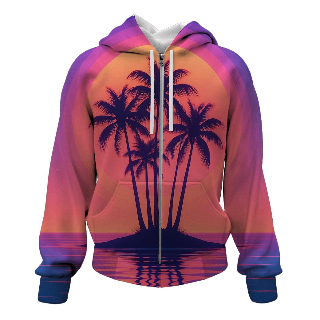 Palm Halo Duskwave zip-up hoodies