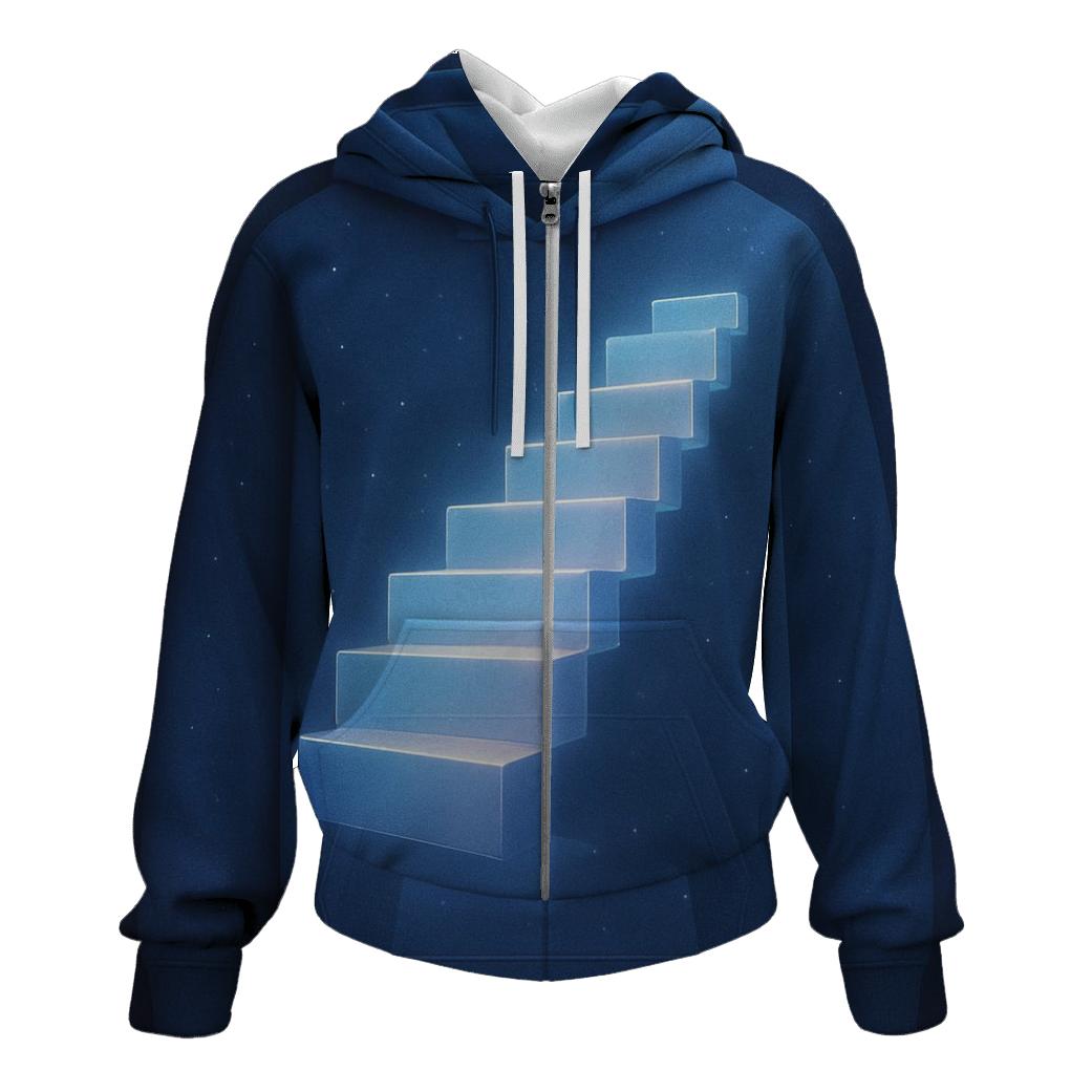 Starlit Gradient Stairway embroidered hoodies