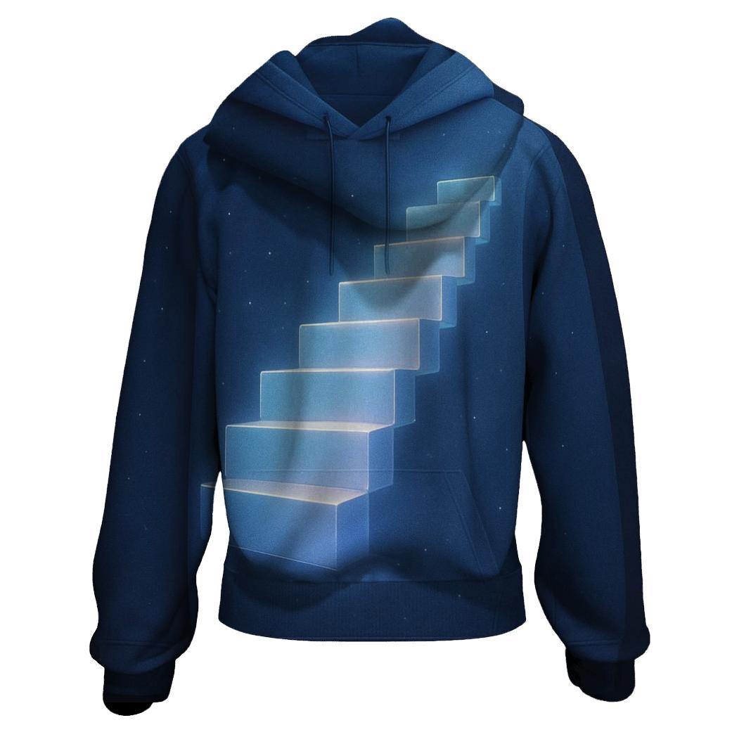 Starlit Gradient Stairway embroidered hoodies