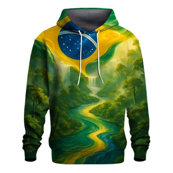 Brazilian Rainforest Flag River Dream zip-up hoodies