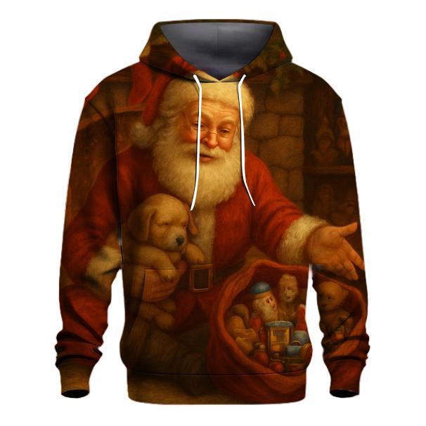 Cozy Hearth Storybook Santa designer hoodies