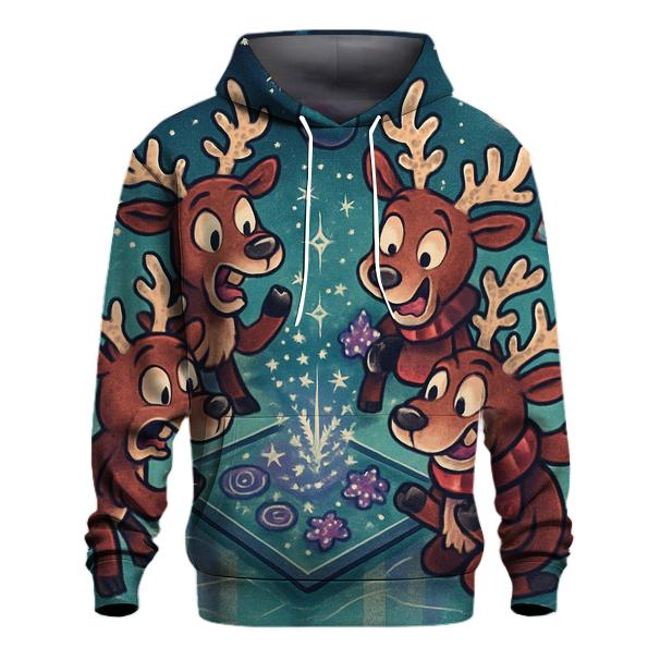 Stellar Reindeer Game Night pullover hoodies