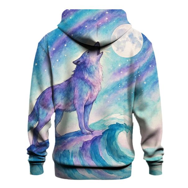 Celestial Tide Howling Wolf designer hoodies