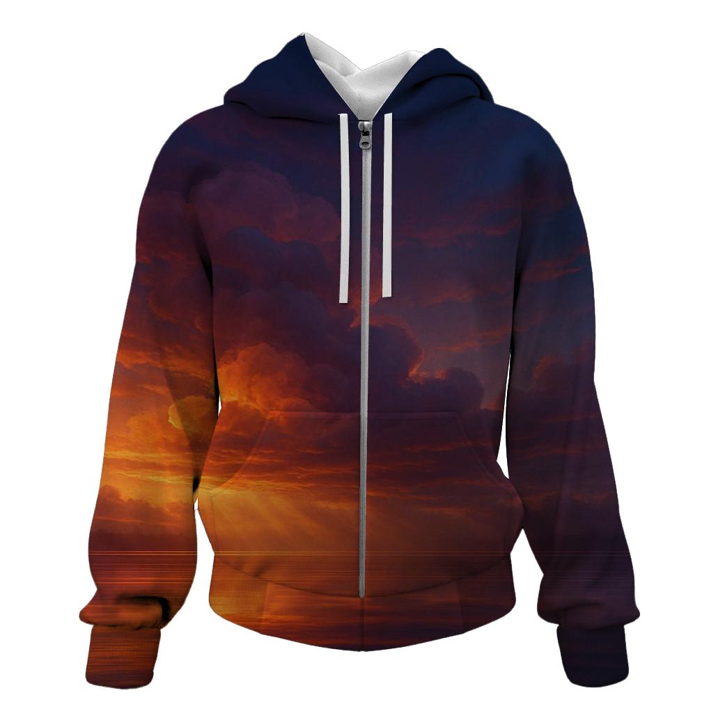 River Of Ember Clouds embroidered hoodies