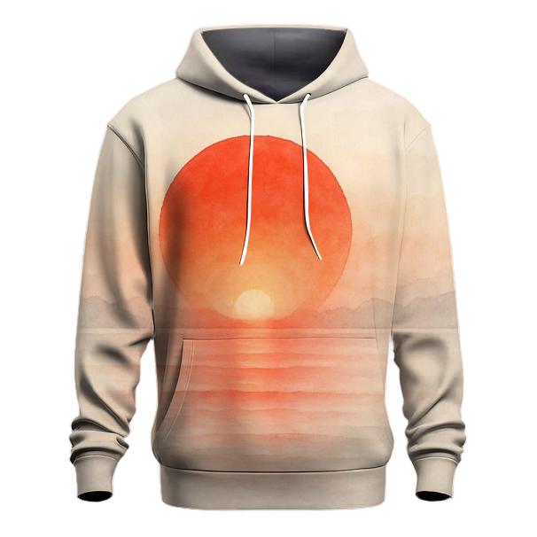 Japanese Sunrise Watercolor Flag Horizon lightweight hoodies