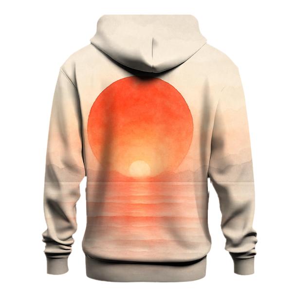 Japanese Sunrise Watercolor Flag Horizon lightweight hoodies