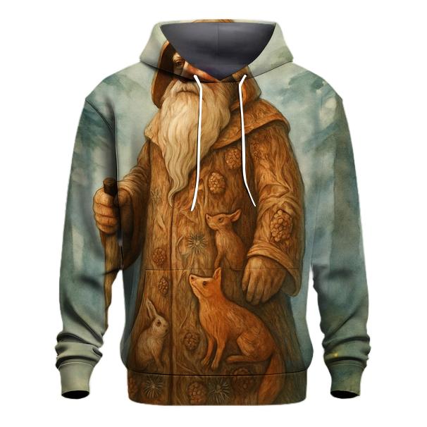 Forest Guardian Woodcarved Santa hoodies fashion
