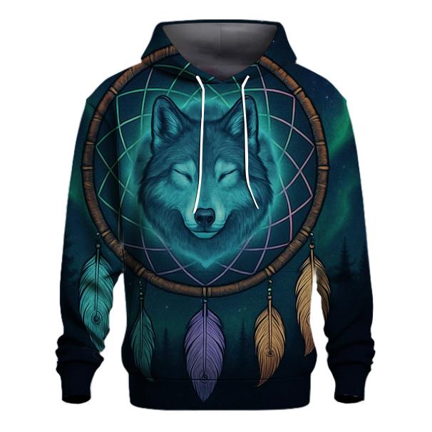Dreamcatcher Aurora Wolf Guardian premium hoodies