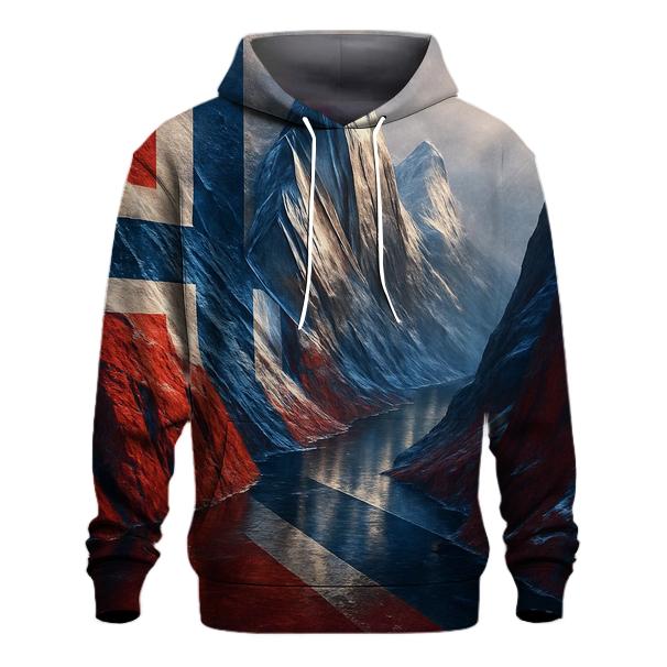 Norwegian Fjord Metallic Flag Peaks pullover hoodies