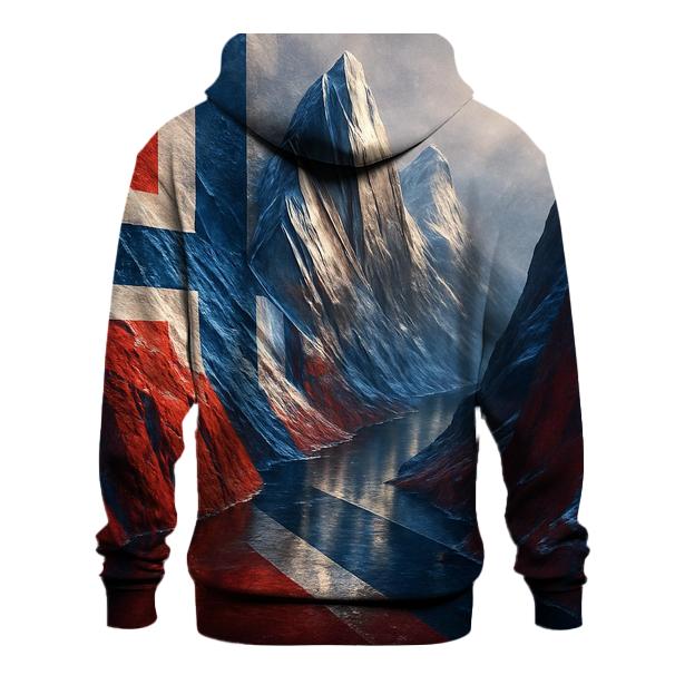 Norwegian Fjord Metallic Flag Peaks pullover hoodies