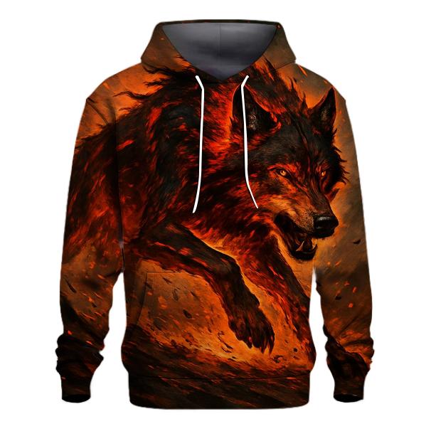 Ember Storm Battle Wolf custom hoodies