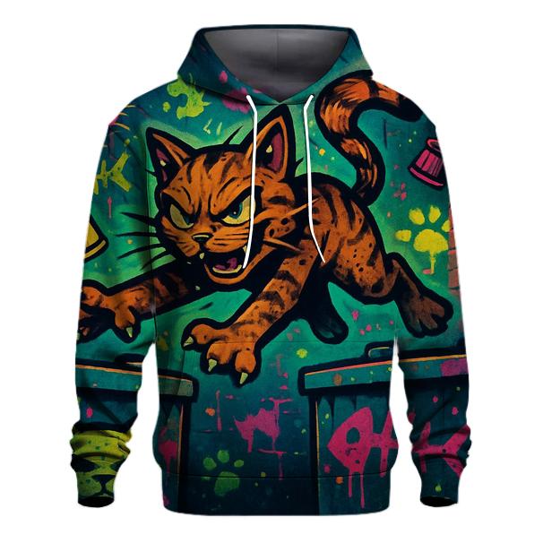 Graffiti Alley Trickster Cat embroidered hoodies
