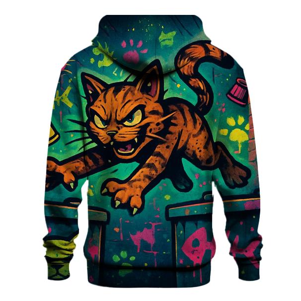 Graffiti Alley Trickster Cat embroidered hoodies